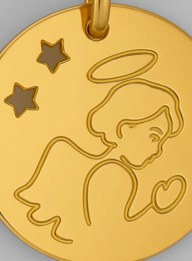 Guardian Angel 375 Gold Baptism Medal (pic 2)