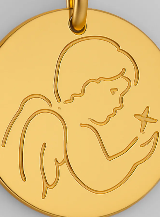 Guardian Angel 375 Gold Baptism Medal (pic 2)