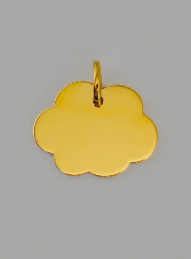 Protective Angel Medal - Cloud Shape in 375 Gold (pic 4)