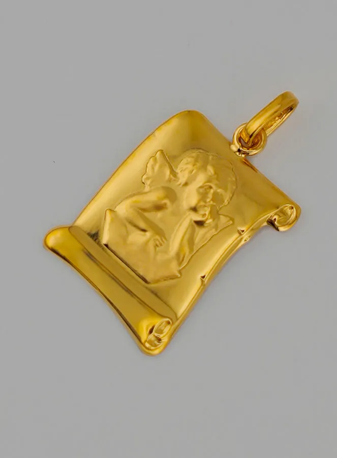 Guardian Angel Gold Parchment Baptism Medal (pic 3)