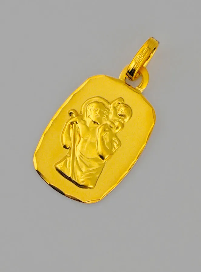 Saint Christopher 375 Gold Baptism Medal (pic 3)