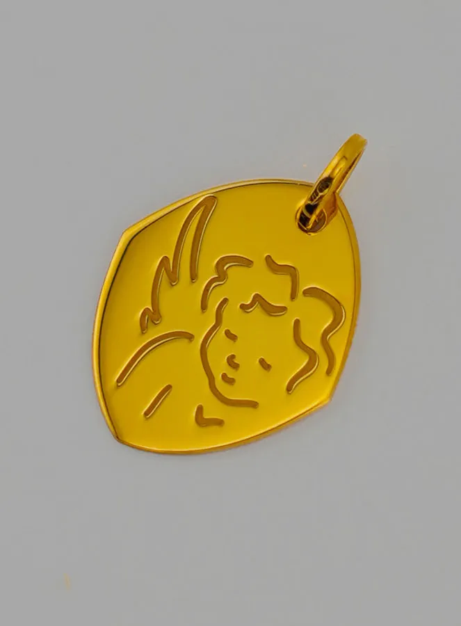 Angel Protector Baptism Medal - Gold Diamond Shape (pic 3)