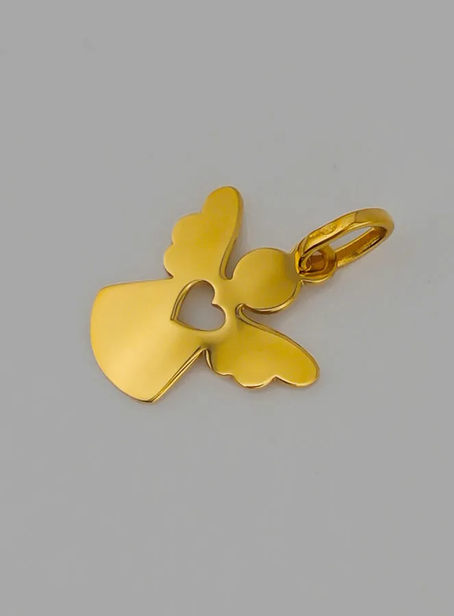 Guardian Angel Heart Pendant in 9 Carats Gold (pic 3)