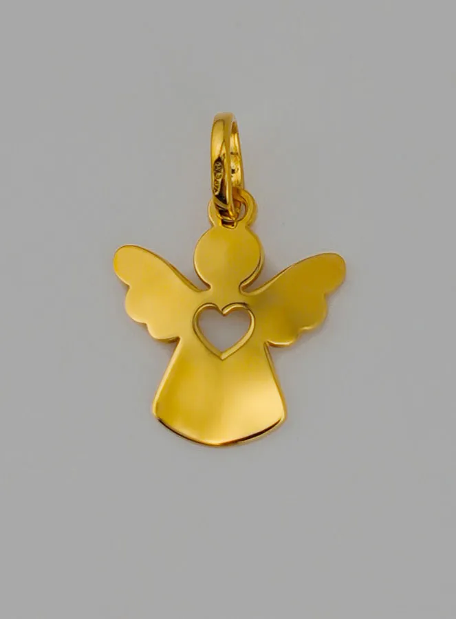 Guardian Angel Heart Pendant in 9 Carats Gold (pic 4)