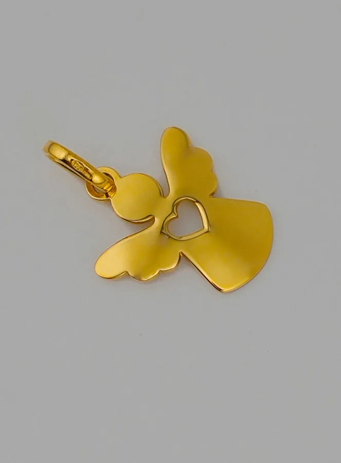 Guardian Angel's Heart 9Kt Gold Baptism Medal (pic 2)