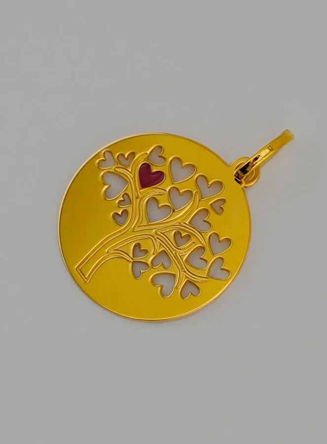 Tree of Life & Red Heart Gold Baptism Medal (pic 3)
