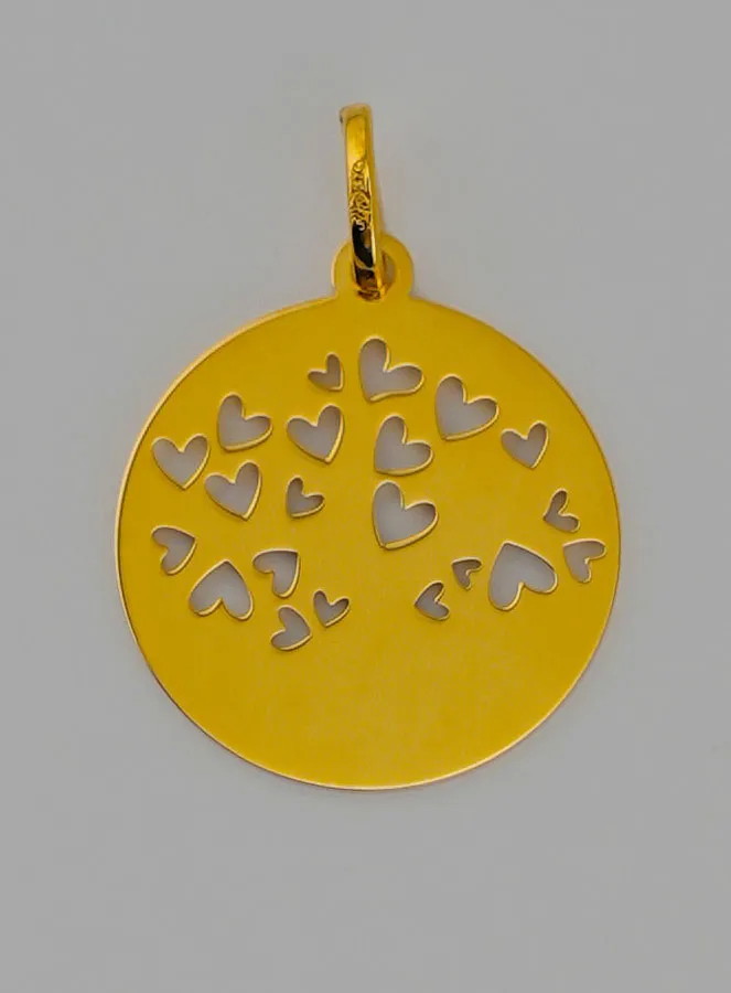 Tree of Life & Red Heart Gold Baptism Medal (pic 4)