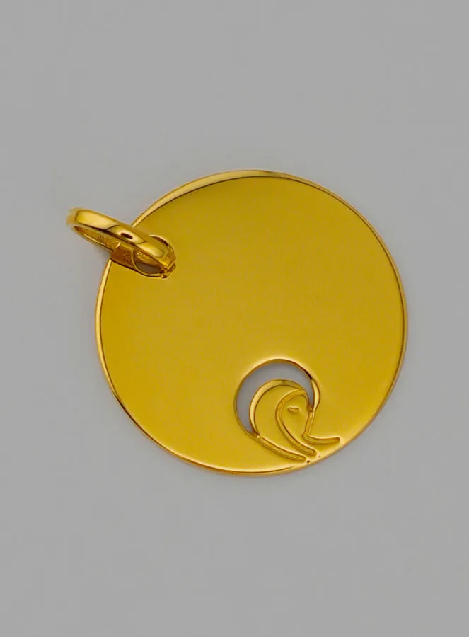 Virign Mary Openwork Gold Baptism Medal (pic 2)