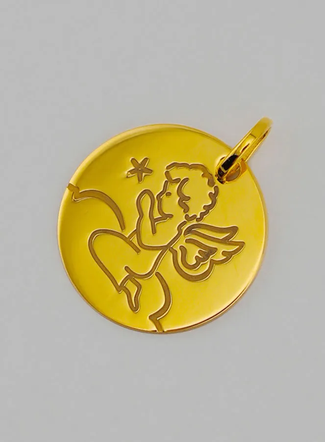 Guardian Angel in Prayer Gold Baptism Medal (pic 3)