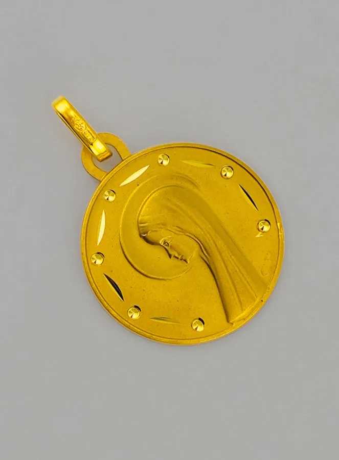 Virgin Mary with Veil 9 Carats Gold Medal (pic 2)