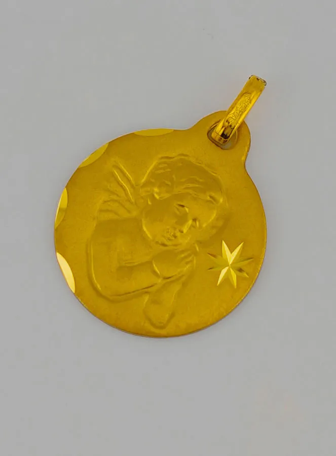 Protective Guardian Angel Gold Baptism Medal (pic 3)
