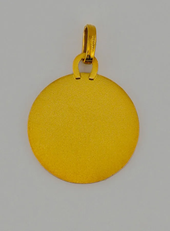 Virgin Mary with Veil Right Profil Gold Baptism Medal (pic 4)