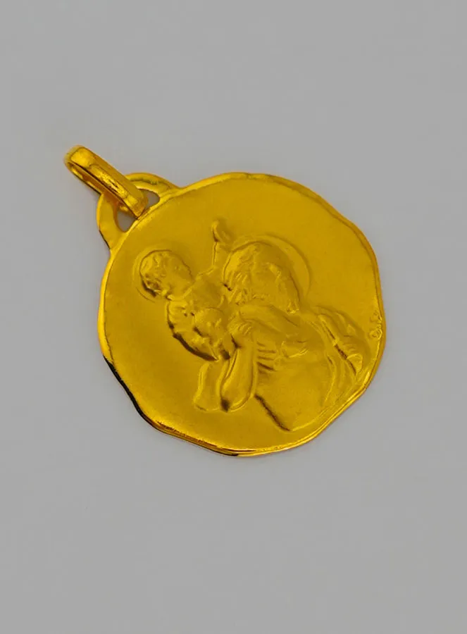 Saint Christopher Gold Baptism Medal (pic 2)