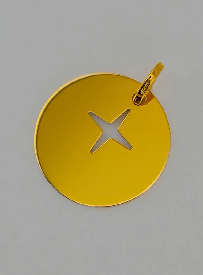 Openwork Jesus Cross Gold Medal (pic 3)