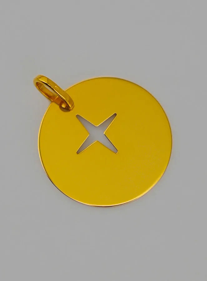 Jesus Cross Openwork Gold Baptism Medal (pic 2)