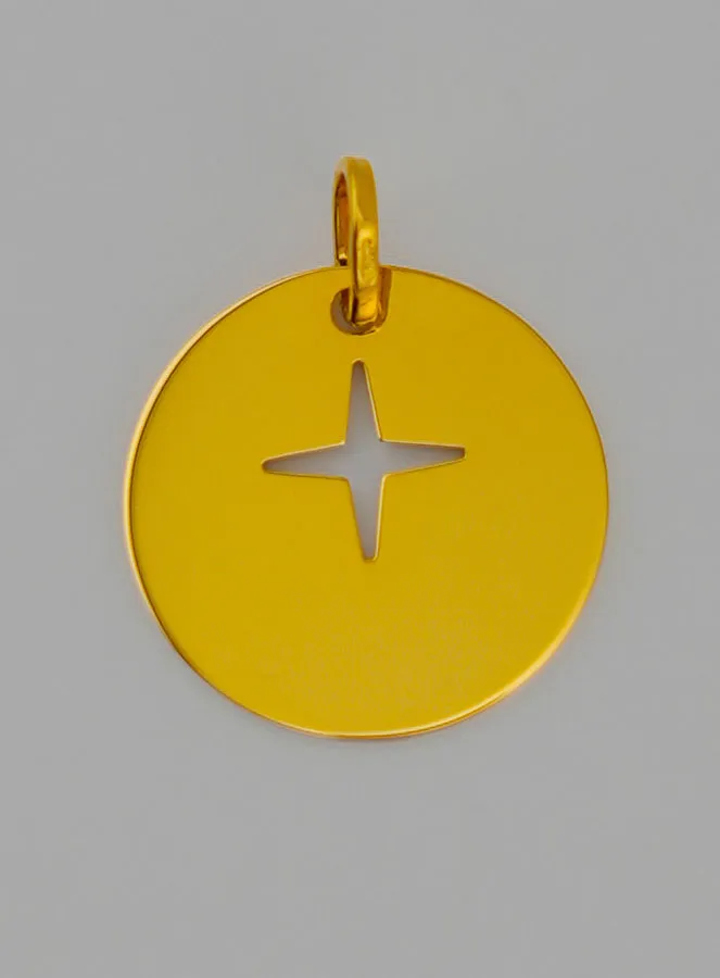 Jesus Cross Openwork Gold Baptism Medal (pic 4)