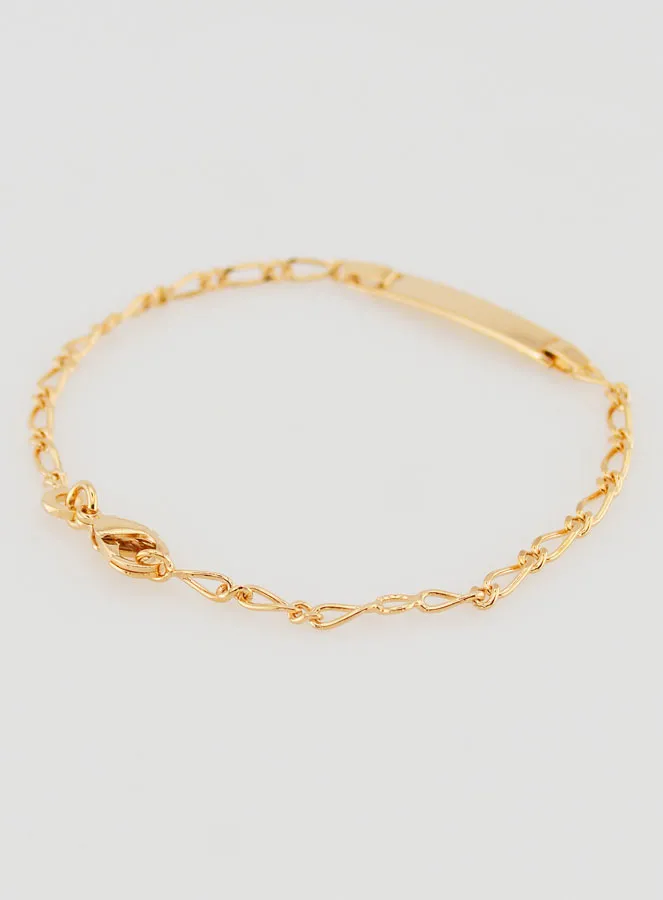 Gold Plated Baby Baptism Bracelet - Online Engraving Plate (pic 4)