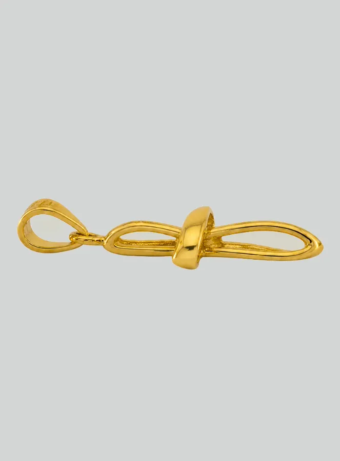 Openwork Yellow Solid Gold Braided Cross Pendant (pic 2)