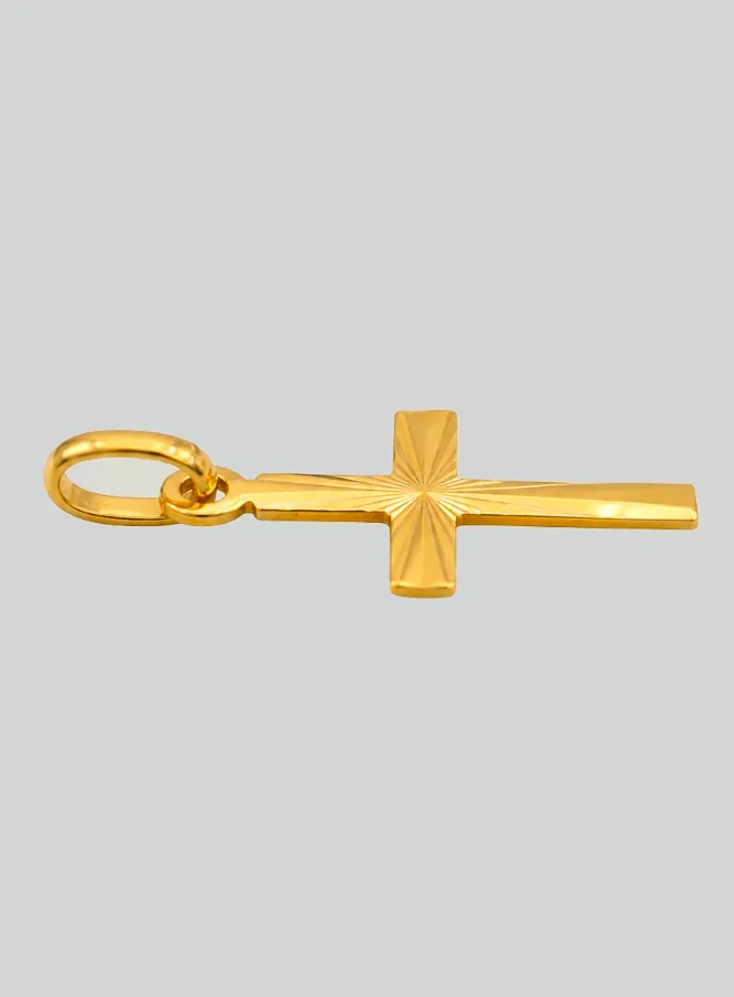 Shiny Latin Cross in Solid Yellow Gold (pic 4)