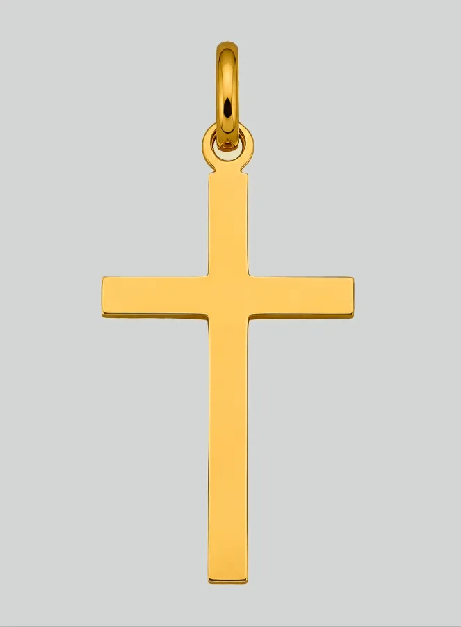 Yellow Solid Gold Christ's Cross Pendant (pic 3)