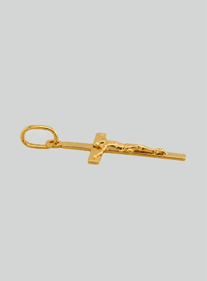 Yellow Solid Gold Christ's Cross Pendant (pic 4)