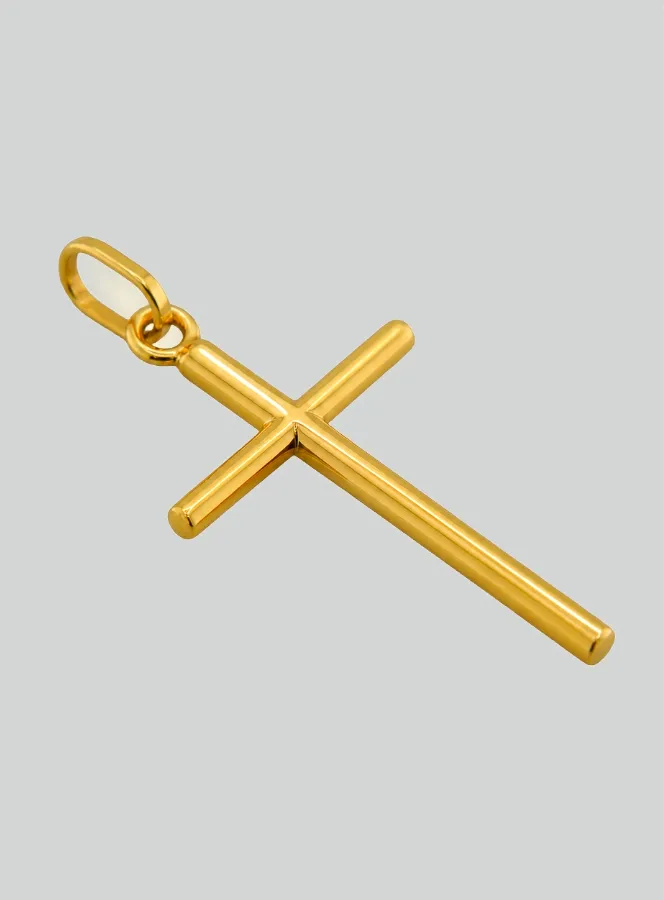 375 Yellow Gold Round Wire Cross Pendant (pic 2)