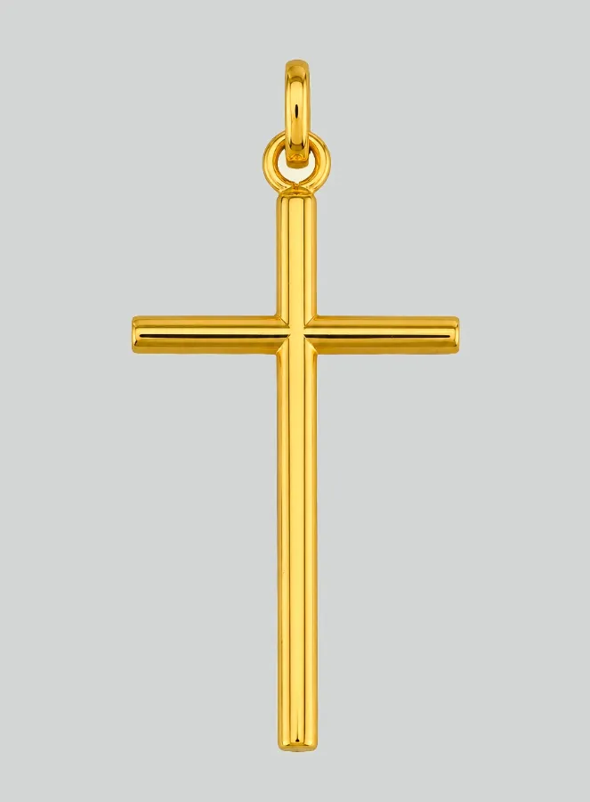 375 Yellow Gold Round Wire Cross Pendant (pic 3)