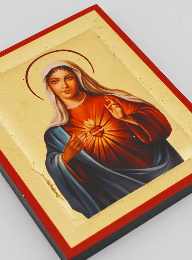 Handmade Byzantine Serigraphy Icon Immaculate Heart of Mary - 13 cm (pic 3)