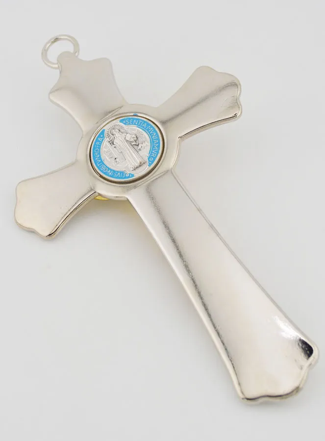 Saint Benedict Silver Metal Cross - 20 cm (pic 4)