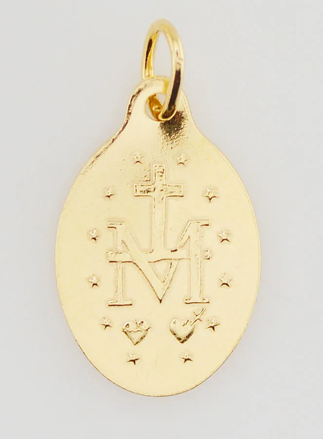 Miraculous Medal Plated With 24 Carat Gold - 25 mm (pic 4)