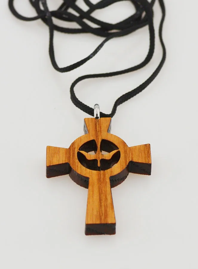 Holy Spirit Wood Cross Pendant (pic 3)