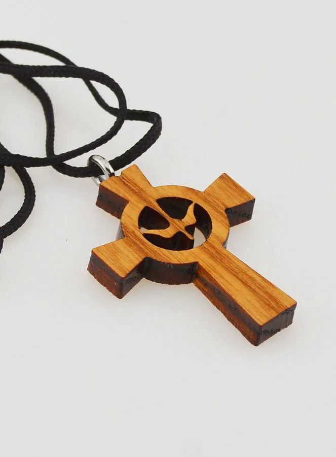 Holy Spirit Wood Cross Pendant (pic 4)