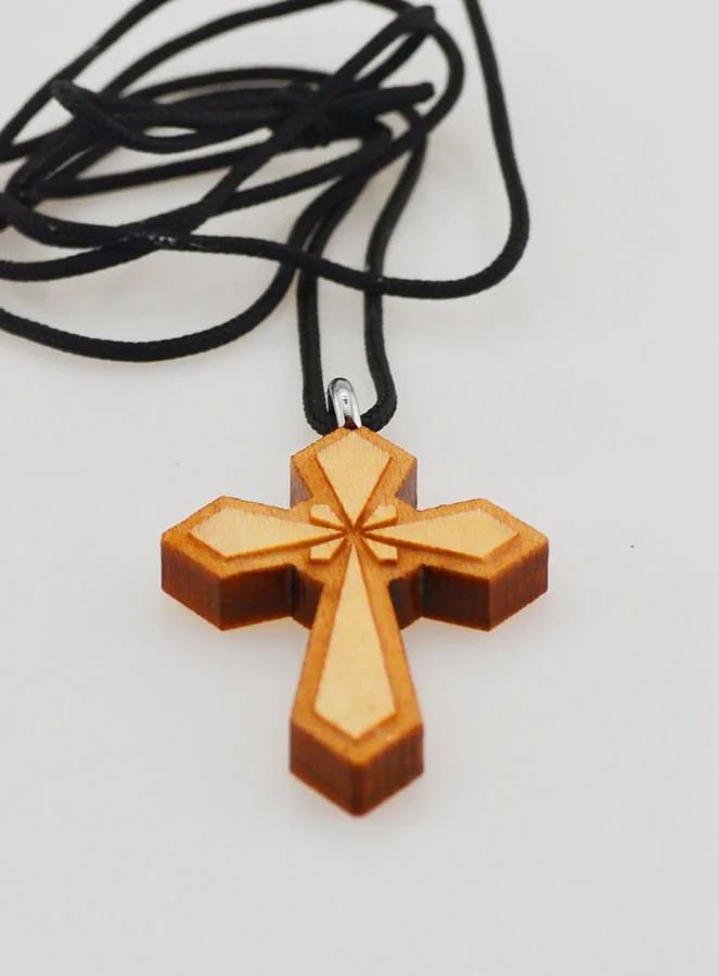 Wood Varnish Cross Pendant (pic 3)