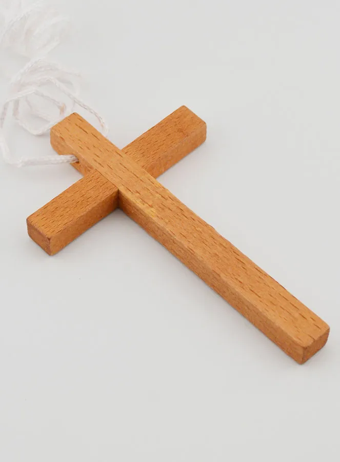 Communion Wood Cross Pendant with Cord (pic 3)
