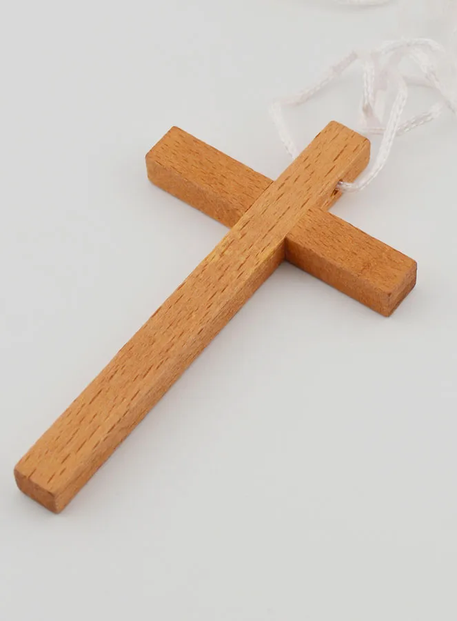 Communion Wood Cross Pendant with Cord (pic 4)