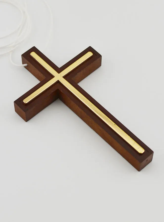 Communion Golden Wood Cross Pendant (pic 3)