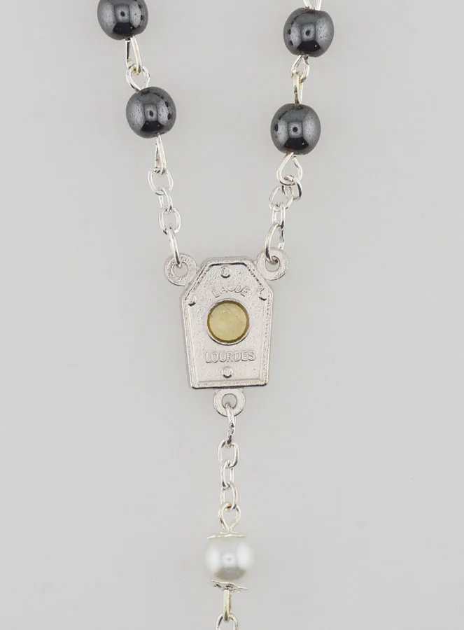 Hematite Rosary & Water of Lourdes (pic 3)