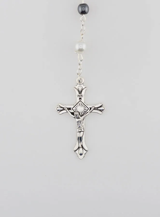 Hematite Rosary & Water of Lourdes (pic 4)