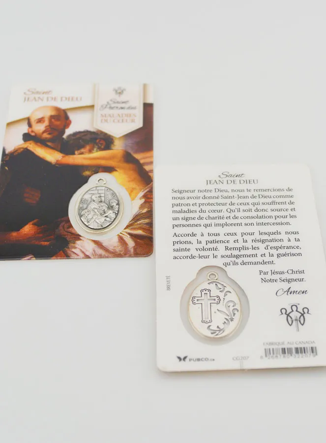 Saint John of God Prayer Card with Medal (pic 4)