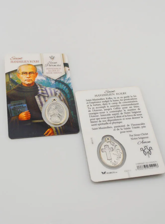Saint Maximilian Kolbe Prayer Card with Medal (pic 4)