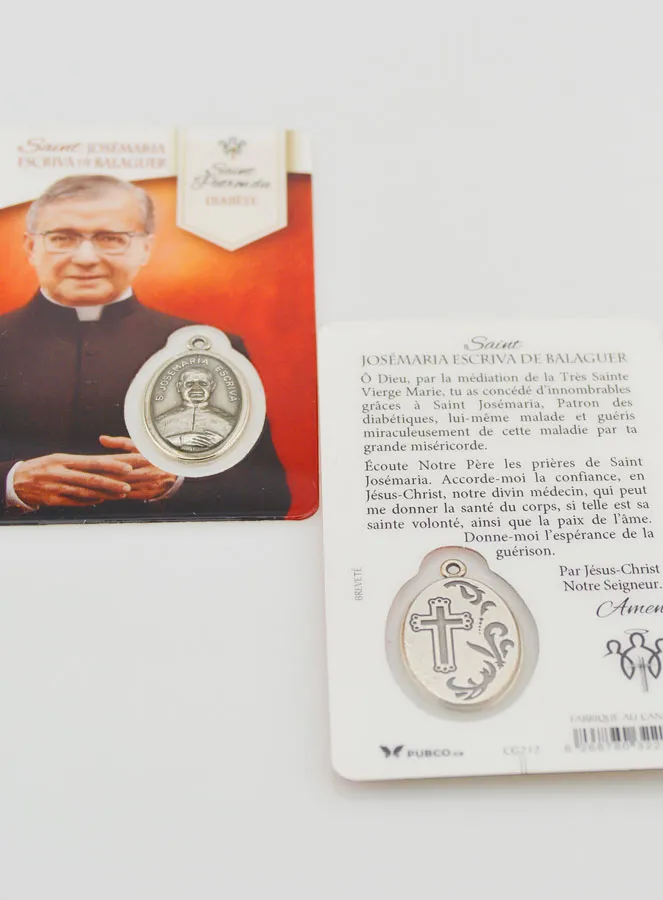 Saint Josemaría Escrivá Prayer Card with Medal (pic 4)