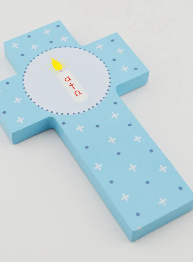 Alpha Omega Candle Child Cross - Blue (pic 3)