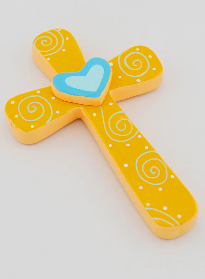 Orange & Blue Heart Child Cross - 15 cm (pic 3)