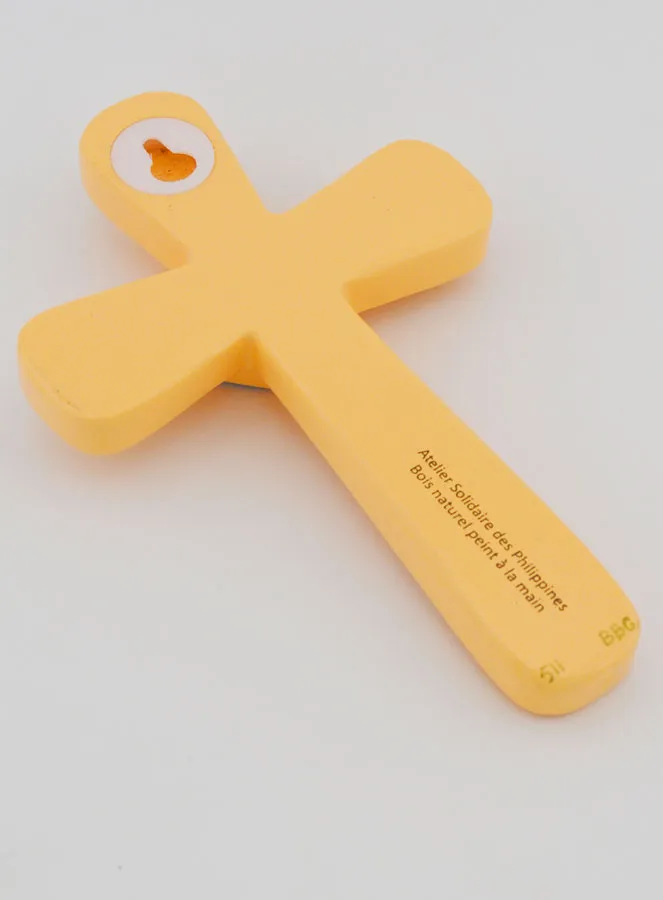 Orange & Blue Heart Child Cross - 15 cm (pic 4)