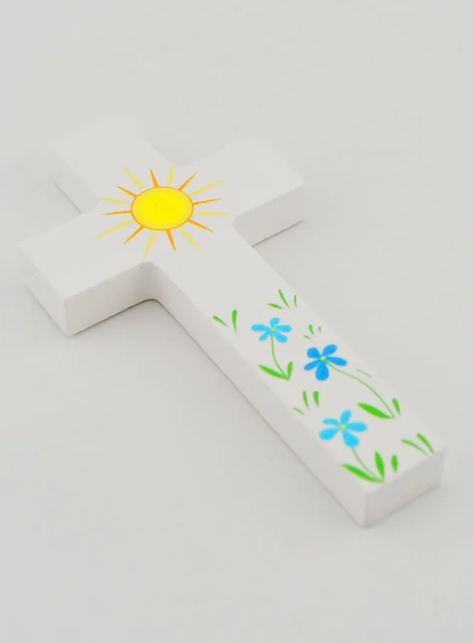 Child Wood Cross - Sun & Flowers (pic 3)