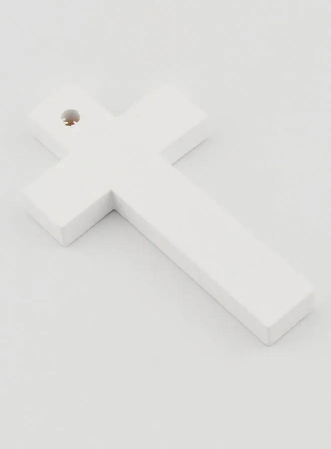 Wood Cross - Love Heart & Orange Flowers (pic 4)