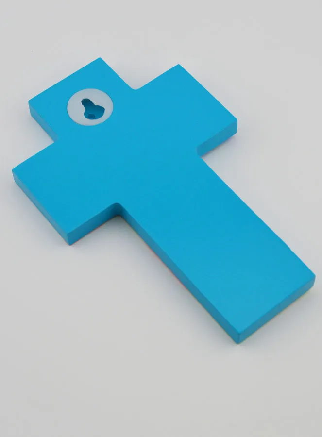 Child Wood Cross - Church & Sailing Boat (pic 4)