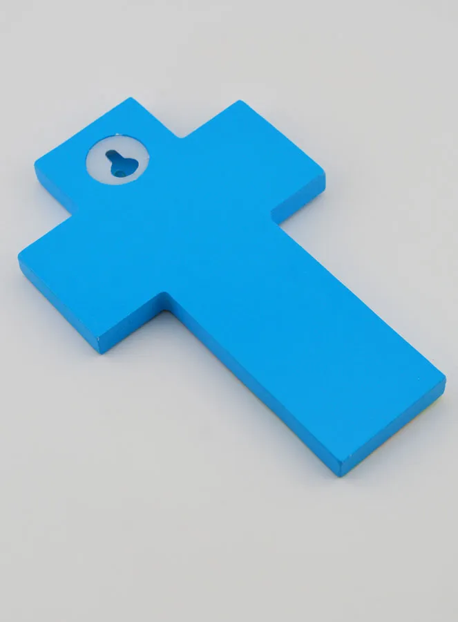 Holy Spirit & Church Wood Cross - Blue (pic 4)