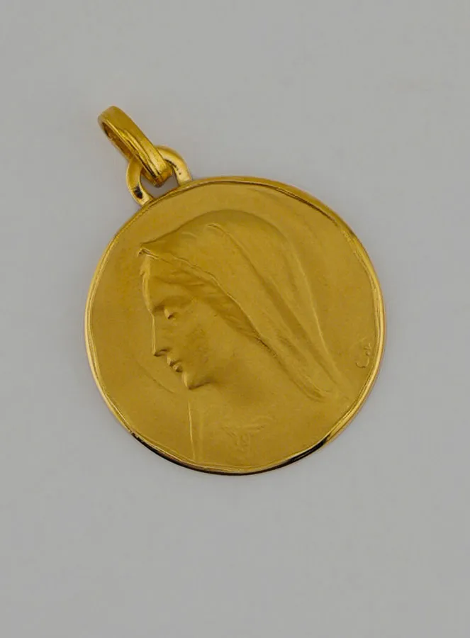 Virgin with Veil Gold Baptismal Medal (pic 2)