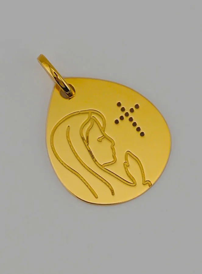 Holy Virgin with Veil & Cross Gold Medal (pic 2)